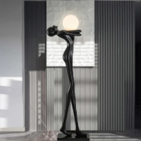 Creative Sculpture Fiberglass Holding Ball Floor Lamp