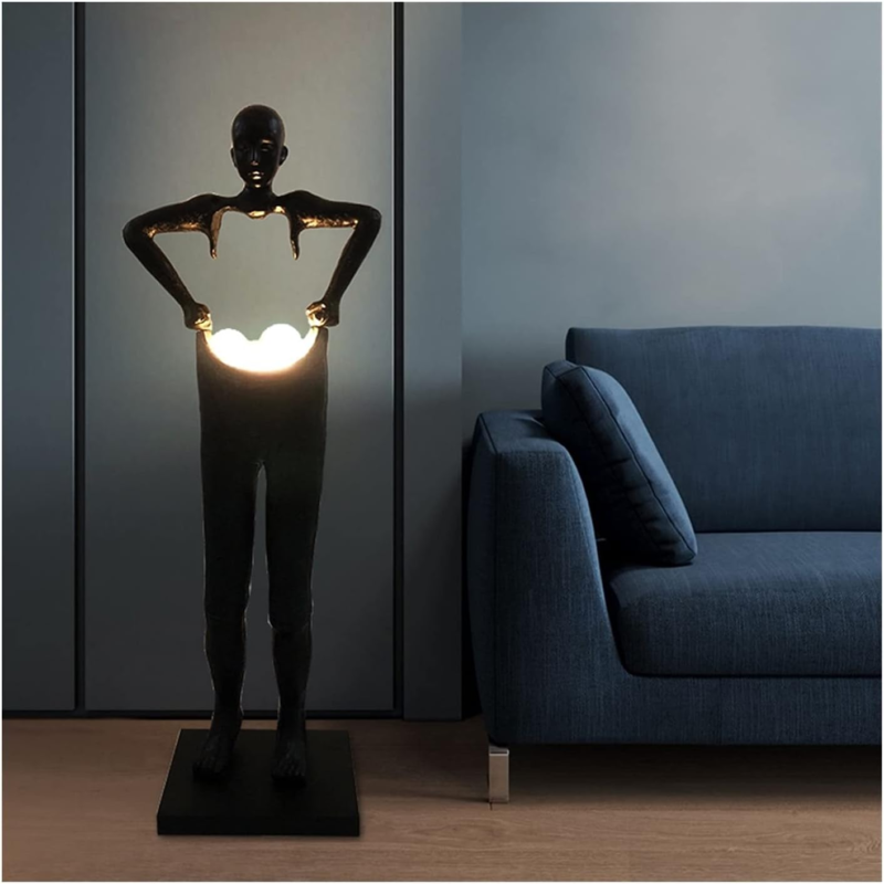 Art Sculpture Humanoid Lifting Pants Large Abstract Craft Floor Lamp