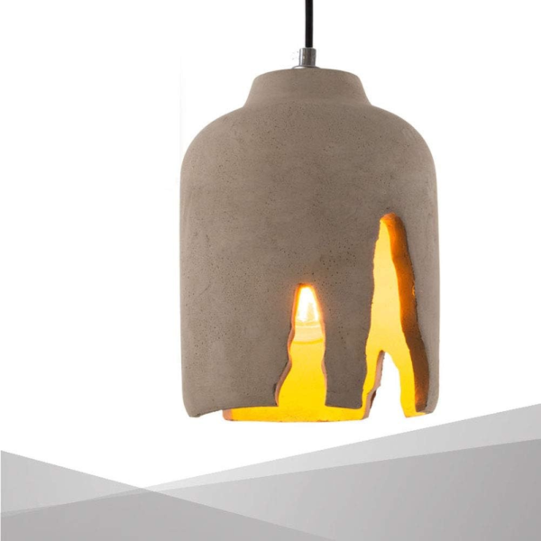 Modern Industrial Creative Notch Cement Resin 1-Light Pendant Lamp