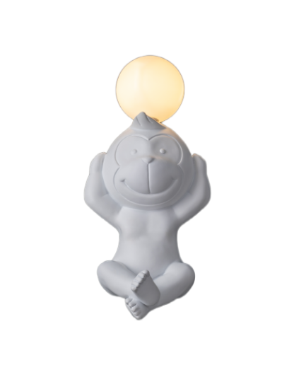 Resin Glass Don’t Listen Monkey Wall Lamp White Black