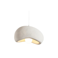 Modern Wabi-sabi Fiberglass Elliptical Pendant Lamp