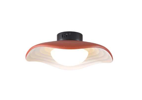 Fiberglass Lotus Leaf Corrugated Ceiling Lamp
