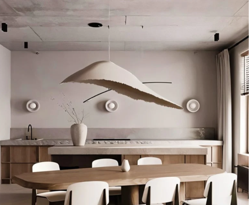 Unique Fiberglass White Leaf Pendant Lamp