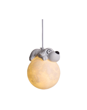 Cute White Resin Dog Pendant Lamp