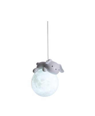 Decorative Animal Resin Rabbit Pendant Lamp White