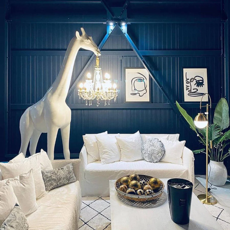 Modern Creative Personalized Fiberglass Giraffe Floor Lamp
