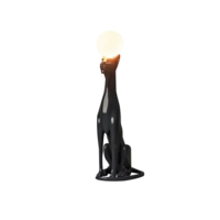 Creative Fiberglass Sitting Leopard Scuipture Floor Lamp