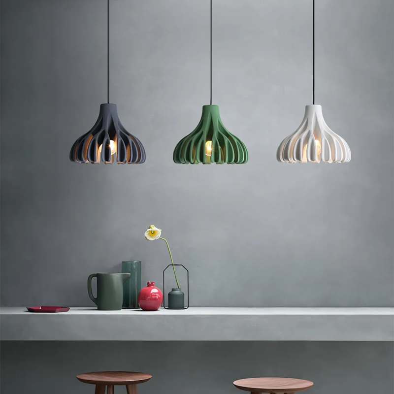 Dopamine Colored Creative Coral Resin Pendant Lamp