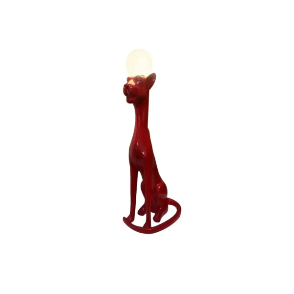 Creative Fiberglass Sitting Leopard Scuipture Floor Lamp