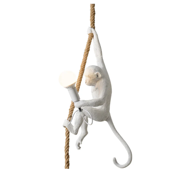 Art Deco Monkey Hanging Lamp Fiberglass Fiber 1-Light Pendnant Lamp