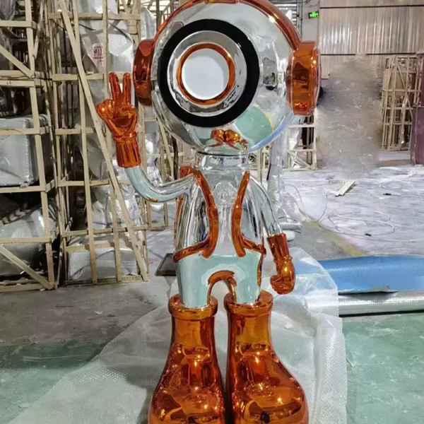 Decor Electroplating With Built-in Sound System Robot Floor Lamp