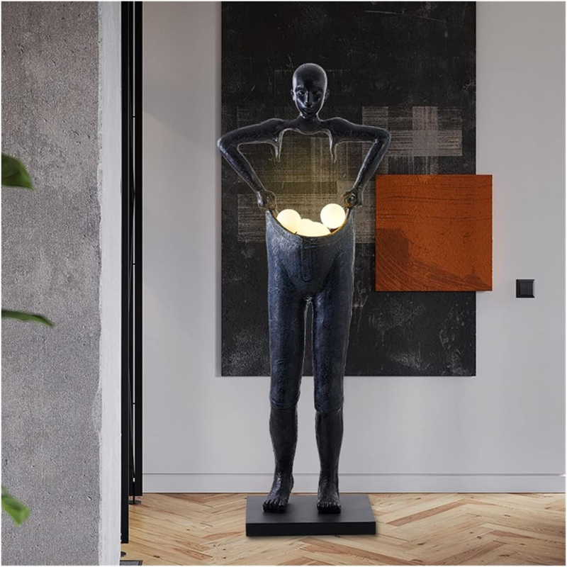 Art Sculpture Humanoid Lifting Pants Large Abstract Craft Floor Lamp