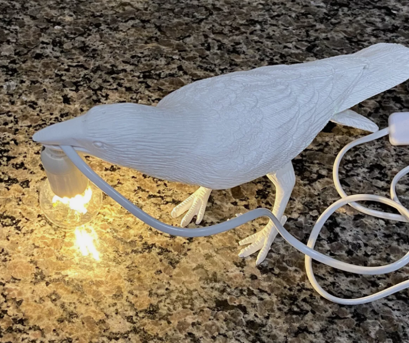 Art Deco Bird Light Resin 1-Light Table Lamp