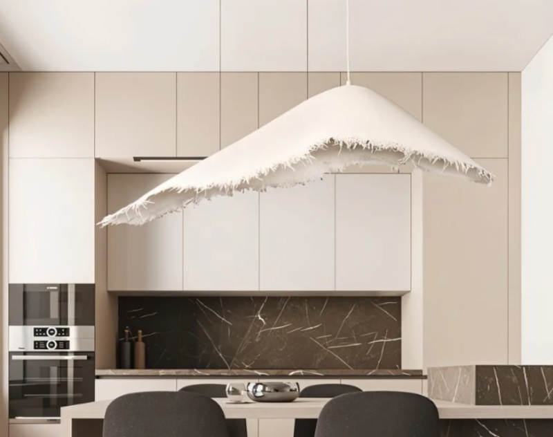 Unique Fiberglass White Leaf Pendant Lamp