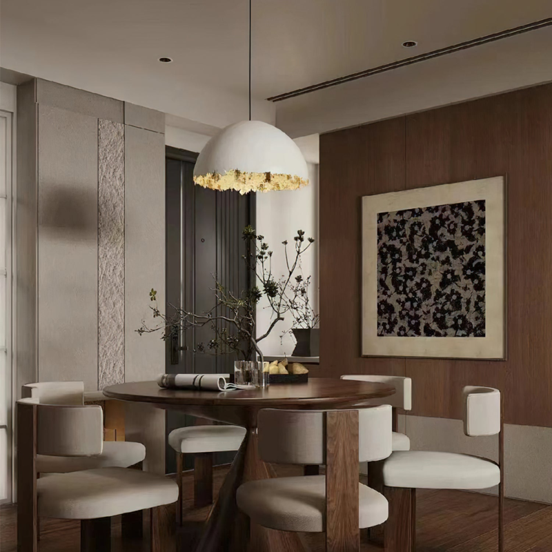 Fiberglass Fiber Edge Semi-circular Pendant Lamp