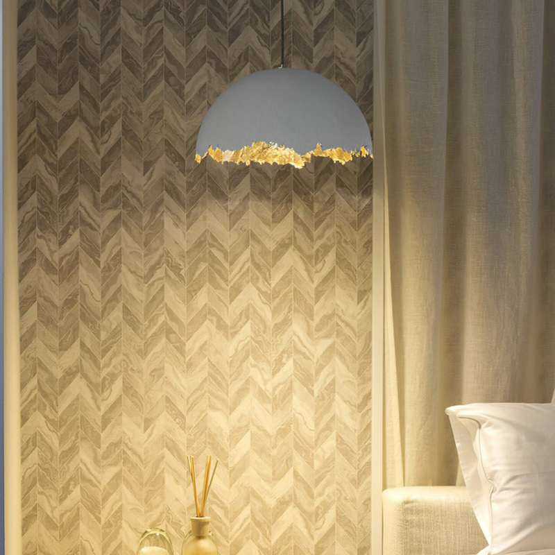 Fiberglass Fiber Edge Semi-circular Pendant Lamp