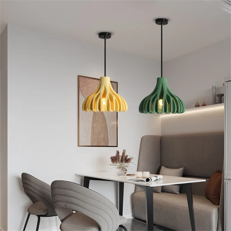 Dopamine Colored Creative Coral Resin Pendant Lamp