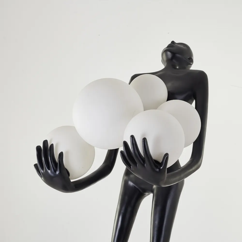 Modern Minimalist Decorative Fiberglass Ball Carrying Women's Floor Lamp E27