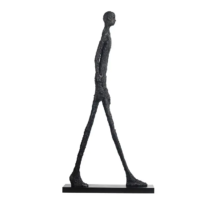 Modern Fiberglass Black Walking Man Sculpture Indoor And Outdoor Art Statue