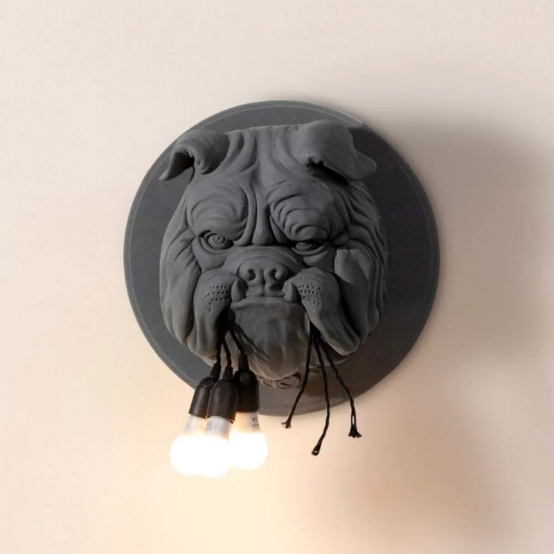 Nordic Animal Head Bulldog Fiberglass Pikachu Wall Lamp