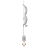 Creative Squirrel Resin Ceiling Pendant Lamp White