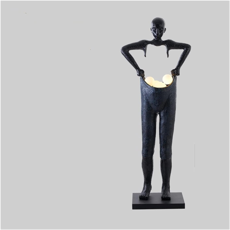 Art Sculpture Humanoid Lifting Pants Large Abstract Craft Floor Lamp