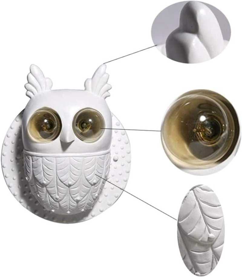Creative LED Wall Sconce Resin Owl Wall Lamp Room Decor