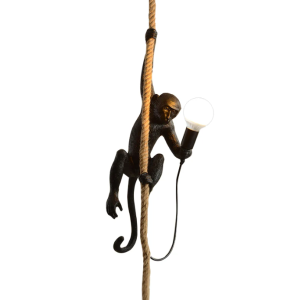Art Deco Monkey Hanging Lamp Fiberglass Fiber 1-Light Pendnant Lamp