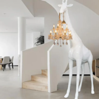 Modern Creative Personalized Fiberglass Giraffe Floor Lamp
