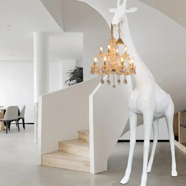Modern Creative Personalized Fiberglass Giraffe Floor Lamp
