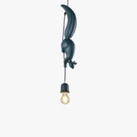 Creative Squirrel Resin Ceiling Pendant Lamp White