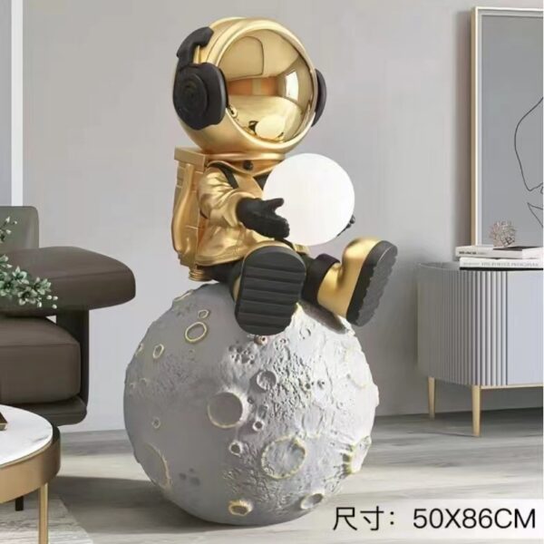 Modern Fiberglass Spherical Astronaut Ornament Floor Lamp