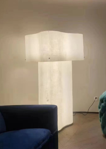 Atmosphere Luxury White Fiberglass Steel Floor Lamp