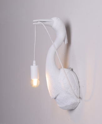 Nordic Modern 1-light Resin Sculpture Lights Crane Wall Lamp