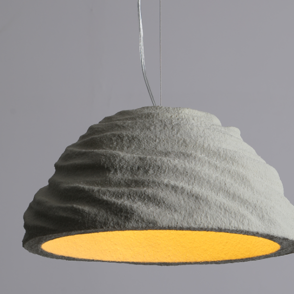 Wabi Sabi Fiberglass Fiber Wave Cover Pendant Lamp