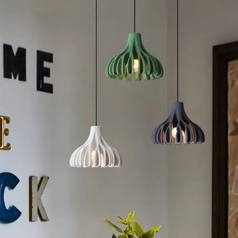 Dopamine Colored Creative Coral Resin Pendant Lamp