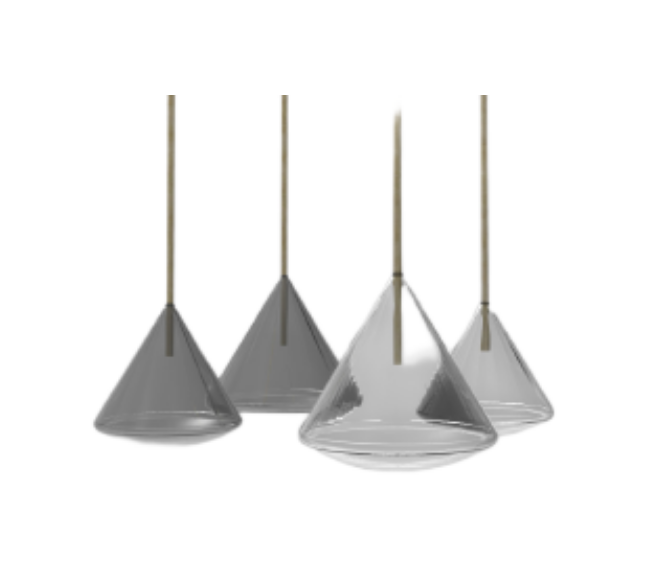 Modern Minimalist Transparent Smoke Grey Glass Pendant Lamp G4