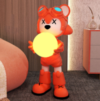Modern Cute Fiberglass Machine Cat Floor Lamp