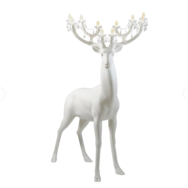 Creative Minimalist Fiberglass Crystal Deer Floor Lamp