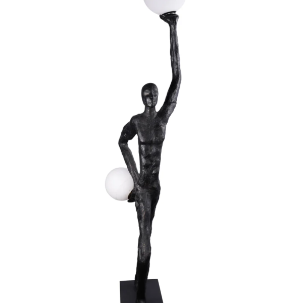 Modern Fiberglass Matte Black Sculpture Floor Lamp