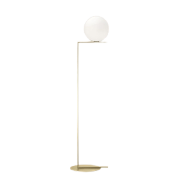 Minimalist Flos Glass Carbon Steel White Globe Floor Lamp E27
