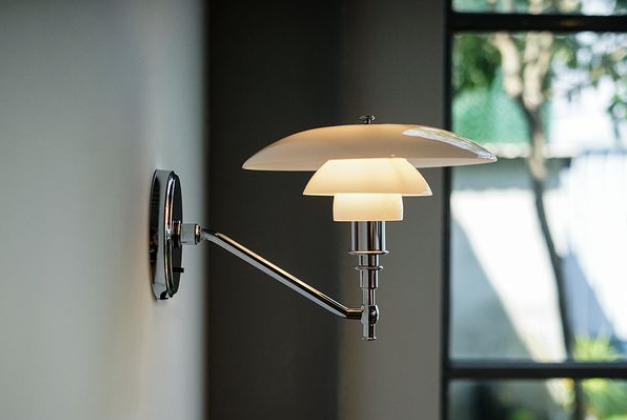 Louis Poulsen Wall Light Hotel Bedroom LED IRON White Glass Chrome Plated Wall Lamp 29cm