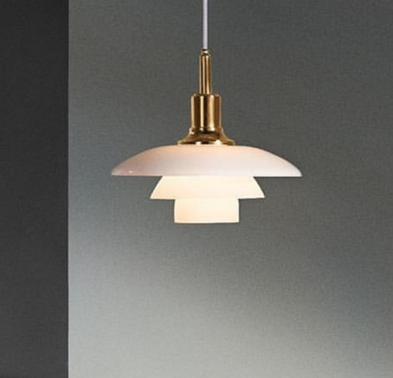 Modern Minimalist 29cm E14 1*60W White Glass Chrome Plated IRON Pendant Lamp Louis Poulsen