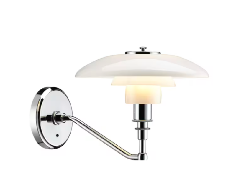 Louis Poulsen Wall Light Hotel Bedroom LED IRON White Glass Chrome Plated Wall Lamp 29cm