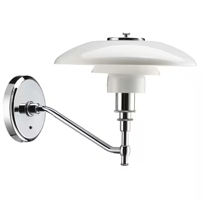 Louis Poulsen Wall Light Hotel Bedroom LED IRON White Glass Chrome Plated Wall Lamp 29cm