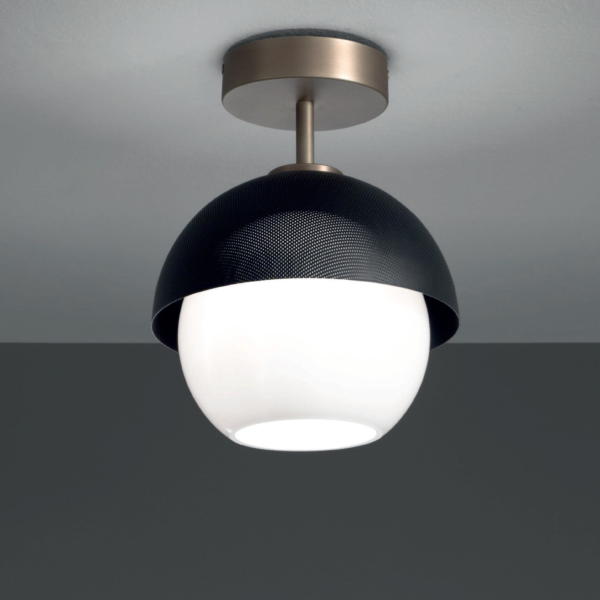 Modern Black Brass Carbon steel Glass Ceiling Lamp LED E27