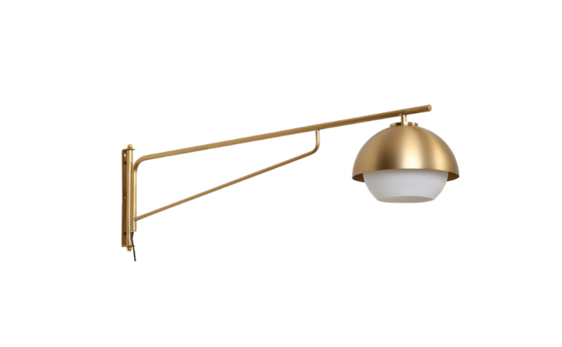 Black Brass Carbon steel Glass Turning Arm Wall Lamp E27