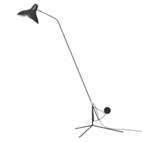 Mid Century Indoor Floor Light Aluminum Carbon Steel Mantis BS1L Floor Lamp-Black