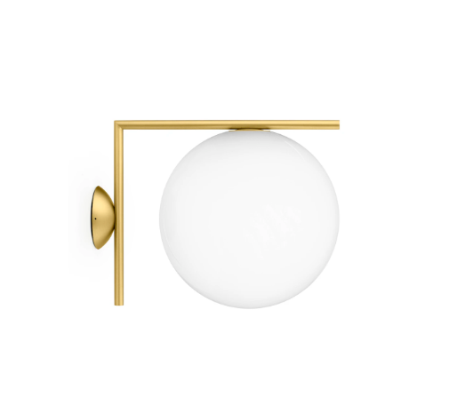 Nordic Creative Flos White Globe Glass Carbon Steel Wall Lamp