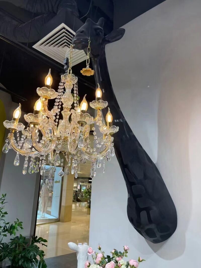 Art Decoration Fiberglass Large Giraffe Wall Lamp